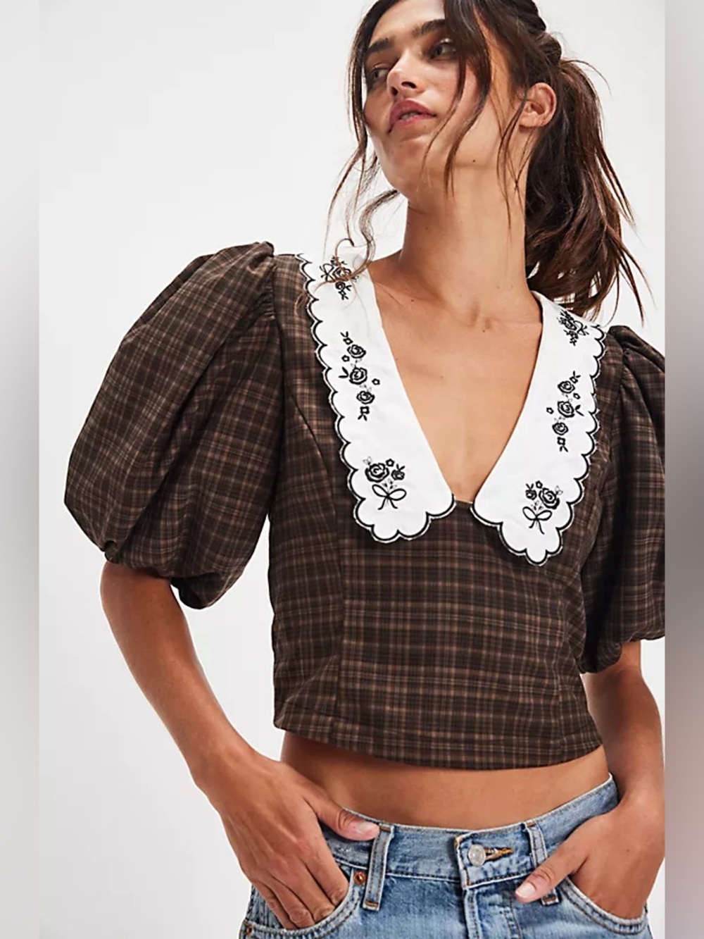 For Love & Lemons University Plaid Top
